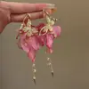 Novos Brincos de Rede Flor de Fada com Franjas 2025 Moda Doce Exagerado Estilo de Férias Brincos de Borboleta Vazados para Mulheres
