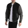 Chaqueta de Béisbol con Bloques de Color para Hombre Talla Europea Transfronteriza 2025 Cárdigan Deportivo Chaqueta Sudadera con Botones Forrada de Polar Ropa de Trabajo