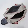 Nueva bolsa de fitness de color de contraste con doble bolsillo, bolsa de equipaje portátil con separación de húmedo y seco, bolsa de almacenamiento de gran capacidad para viajes, logotipo imprimible