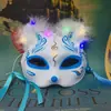 Máscara de Zorro Brillante Cara de Gato Niños Adultos Área de Diversiones Venta al por Mayor Cosplay Actuación Media Cara Juego de Rol Lindo