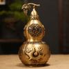 Adornos de calabaza de cuatro dioses, artesanía de cobre Fulu, adornos de latón, decoración para el hogar, sala de estar, tienda, escritorio, regalo de apertura
