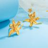 Pendientes de botón de flor tridimensional mate irregular retro francés súper hada para mujer, exquisitos, versátiles, de moda, verano, sensación de alta gama