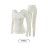 588 Otoño e Invierno Ultra Delgado Sin Costuras Encaje Doble Cara Usable Ropa Interior de Belleza Camelia Antibacteriano Térmico Conjunto para Mujer