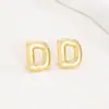 Pendientes de letras de burbuja lisas con baño de cobre y oro real transfronterizos, moda, temperamento, Joker, nuevos pendientes exquisitos, venta al por mayor