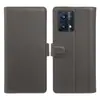Capa Flip de Couro Genuíno com Porta-Cartões e Suporte Anti-Queda para Realme 9/10/11/12 Pro/Pro+