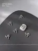 1000 Piezas de Decoraciones de Moños para Uñas de Aleación Mixta, Moños de Cinta Huecos, Pedrería Plateada para Uñas, Al por Mayor