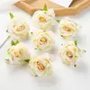 Cabeza de flor de rosa de simulación retro flor de seda flor artificial material para corona DIY hecha a mano decoración de pared de flores para boda hogar