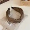 Diadema de Satín de Color Sólido con Nudo Accesorios Coreanos para el Cabello Venta al por Mayor Moda Diadema Plisada Francesa Diadema de Lavado Facial de Caña Alta