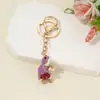 Chaveiro de Tartaruga Fofa de Desenho Animado Transfronteiriço para Carro Feminino Liga de Zinco Strass Animal Chaveiro Pingente para Bagagem de Carro