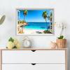 Ventana Falsa Atardecer Orilla del Mar Dormitorio Entrada Decoración del Hogar Adhesivos de Pared Autoadhesivos Venta al por Mayor Hy-F516-Hy-F518