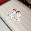 Pendientes de copo de nieve de alce de la serie navideña con broche de plata y perla de diamante de Papá Noel para mujer, pendientes dulces al por mayor