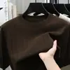 Camiseta de punto para hombre de manga corta, estilo Lyocell Old Money, ropa para hombre, verano 2026, nueva, de negocios, color liso, casual, para mediana edad