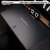 Alfombrilla de ratón para gaming de gradiente negro y gris minimalista, extragrande, con borde de bloqueo, antideslizante, para teclado de computadora de oficina y escritorio de gaming