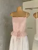 Wgwe9019 Guangzhou Shisanxing Moda Feminina Verão Novo Estilo Patchwork Laço Doce Camisola Top Emagrecedor Tendência