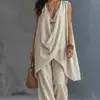 Nuevo Conjunto de Playa de Moda sin Mangas de Color Sólido para Mujer de Comercio Exterior Transfronterizo Europeo y Americano Amazon Wish Primavera/Verano 2026