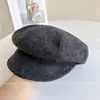 Sombrero Octagonal de Lana Pura Estilo Zg Japonés para Mujer Otoño e Invierno Gorra Caliente con Visera Estilo Retro Gorra de Periodista Sombrero de Equitación Británico