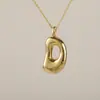 Venta Caliente Transfronteriza 18K Liso Lindo Versión Q Gordito Burbuja Colgante Alfabeto 26 Letras Estilo Minimalista de Nicho