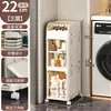 Armario de Almacenamiento Plegable para Espacios Estrechos Estantería Puerta Abierta Baño Inodoro Armario de Almacenamiento Multicapa Armario de Almacenamiento de Cocina Multifuncional