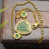 Pulsera Colgante Buda Maitreya de Jadeíta Birmana Natural Grado A Nuevo Estilo Chino Temperamento Diverso 9067