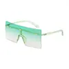 [Personalizado] Gafas de Sol Cuadradas Grandes para Mujer, Modernas Gafas de Sol de Marco Cuadrado Grande sin Montura Estilo Europeo y Americano de Una Pieza para Mujer 6932