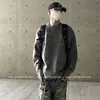 Suéter verde de mohair retrô masculino de inverno estilo coreano usar casaco suéter de marca da moda uma geração de pelo