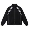 Sudadera deportiva retro americana con cuello alto y cremallera para hombre y mujer, primavera y otoño, chaqueta holgada de retazos a rayas para parejas, moderna