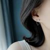 Coreia do Sul Dongdaemun Love Ear Line Elegante Titânio Aço Em Forma de Coração Brincos All-match Nova Face Elegante Slim Brincos Simples