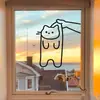 Tienda Creativa Pegatina para Puerta de Cristal Ropa Tienda de Reparación de Teléfonos Móviles de Té de Leche Decoración de Fondo para Puerta Pegatina de Pared de Gato Cunnable