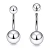 Anillo para Ombligo de Titanio G23 Zhenping con Rosca Interna, Doble Extremo de Bola, Barra Curva F136, Piercing de Espiral Externa