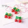 Pendientes de acrílico con textura de cereza y lazo de color retro, bonitos y brillantes, hechos a mano, accesorios para bricolaje.