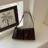Bolsa Feminina Verão 2026 Novo Estilo Branca Plissada Ombro Nuvem Bolsa de Braço Texturizada Nicho Versátil Ombro Único Transversal