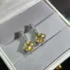 Pendientes de citrino de explosiones naturales plata S925 piedra principal para mujer 8 caliente transfronterizo una generación de Europa y Estados Unidos más vendido