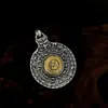 Pingente Bagua de Nove Quadrados Estilo Xizang em Prata de Lei S925, Giratório, Versátil, Pingente de Colar Unissex, Pendente para Carro, Pendente para Bolsa