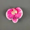 Cabeça de Flor de Orquídea Phalaenopsis Artificial, Textura de Película Impressa em 3D, Buquê Exquisito para Decoração de Casamento e Lembrança