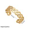 Pulsera de Acero de Titanio Minimalista Geométrica Transfronteriza Europea y Americana Estilo Fresco con Diseño de Corazón y Flor, Pulsera de Acero Inoxidable Chapada en Oro Estilo Francés para Mujer
