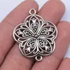 37X31Mm 3.4g Plata Antigua Accesorios para Ropa Colgante Conector Flor Calada Conector