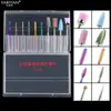Juego de Brocas de Acero de Tungsteno para Uñas para Manicura, Cabezal de Lijado Recubierto de Titanio para Eliminación y Pretratamiento de Uñas, Caja de Herramientas para Eliminación de Cutículas y Pulido