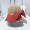 Chapéu Feminino Verão Protetor Solar Chapéu de Sol Oco Respirável Guarda-sol Moda Arco Praia Costura Chapéu de Palha Oco