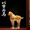 Juego de Seis Caballos de Cerámica Sancai Tang de Luoyang, Hazte Rico Inmediatamente, Artesanías de Estilo Chino Nuevo, Regalos, Adornos de Lujo para Sala de Estar