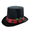 Sombrero Personalizado del Fabricante Sombrero de Mago Fieltro de Poliéster Sombrero de Copa de Caballero Barón Accesorios Sombrero de Disfraz para Baile de Graduación