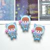 Broche de astronauta de dibujos animados para niño pequeño, parche acrílico, accesorios para el cabello, taza de agua, accesorios de joyería