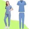 Roupas de Lavar Mãos para Enfermeiros de Hospital, Roupas de Jogging Femininas, Uniformes de Trabalho de Laboratório, Roupas de Lavar de Manga Curta