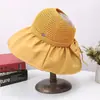 Sombrero de Pescador Protector Solar Transfronterizo para Niños Verano Combinable Viaje Sombrero para el Sol Japonés y Coreano Color Sólido Ala Grande Muestra la Cara Pequeña Sombrero para el Sol