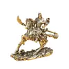 Estatuilla adorno de Guan Gong jinete, dios marcial de la riqueza, estilo antiguo, cobre puro, regalo de arte en cobre para decoración de oficina, Guan Gong santo marcial de latón