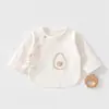 Camiseta de Algodón Puro para Bebé Recién Nacido 0-3 Meses Estilo Nuevo Etiqueta Cero Espalda Semiabierta Estilo Primavera/Otoño 2026 100% Algodón
