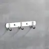 Fila de ganchos de acero inoxidable 201 para pared de cocina, perchero de baño, no requiere taladro, fuerte capacidad de carga, fila única de ganchos