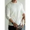 Camiseta de Algodón Cleanfit Resistente al Viento y la Nube, Felpa de Doble Cara, Costura de Cuatro Agujas y Seis Hilos, Elástica, para Hombre, Otoño Invierno, Deportes Ligeros, Cuello Medio, Camiseta Base