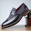 Zapatos de Hombre Bordados Cosidos Simples Transfronterizos Tendencia de Moda Británica Slip-On Casual de Negocios Zapatos de Cuero 26070