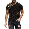 Camiseta Masculina de Verão 2024 Gola Redonda Estampada Solta Top Fino Respirável Manga Curta Top de Férias