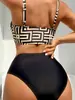 Bikini de Dos Piezas de Cintura Alta con Abertura para Mujer, Novedad 2024, Bikini AliExpress Amazon Traje de Baño de Playa Transfronterizo
